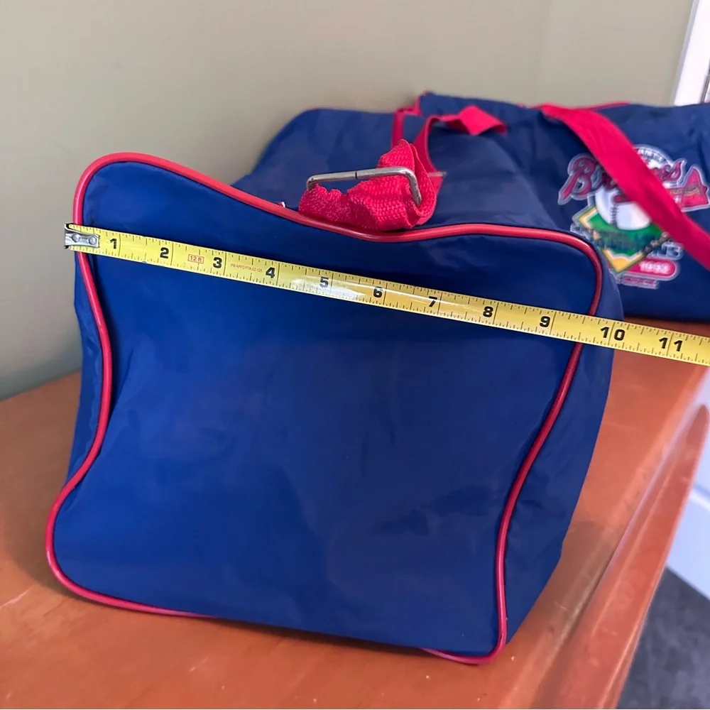 Vintage Atlanta Braves 91 92 Championship Baseball Soft Sided Duffle Gym Bag MLB